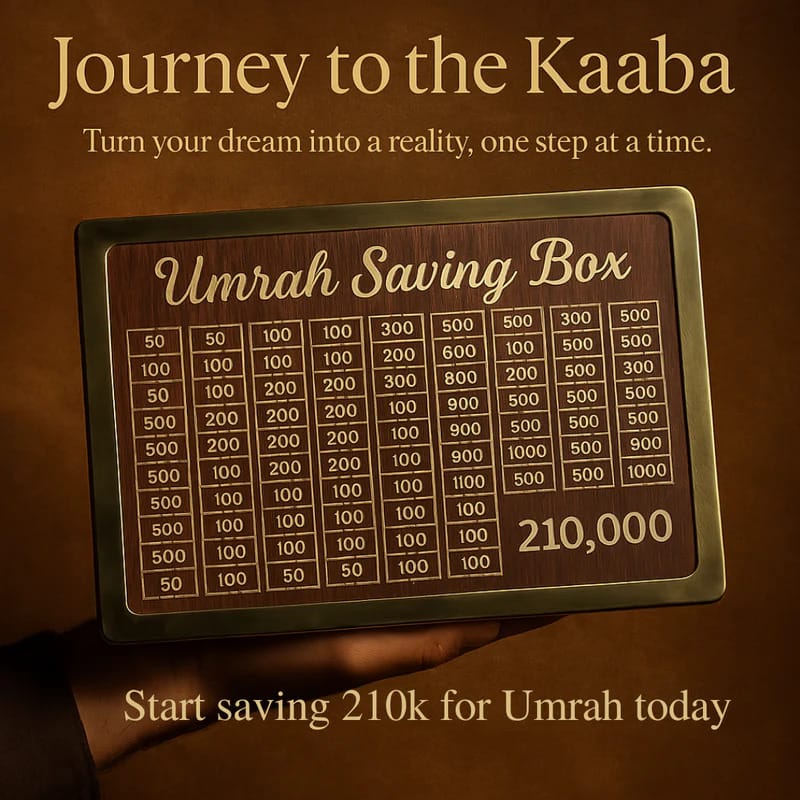 Umrah Savings Box – Islamic Coin Bank for Daily Charity & Travel Savings